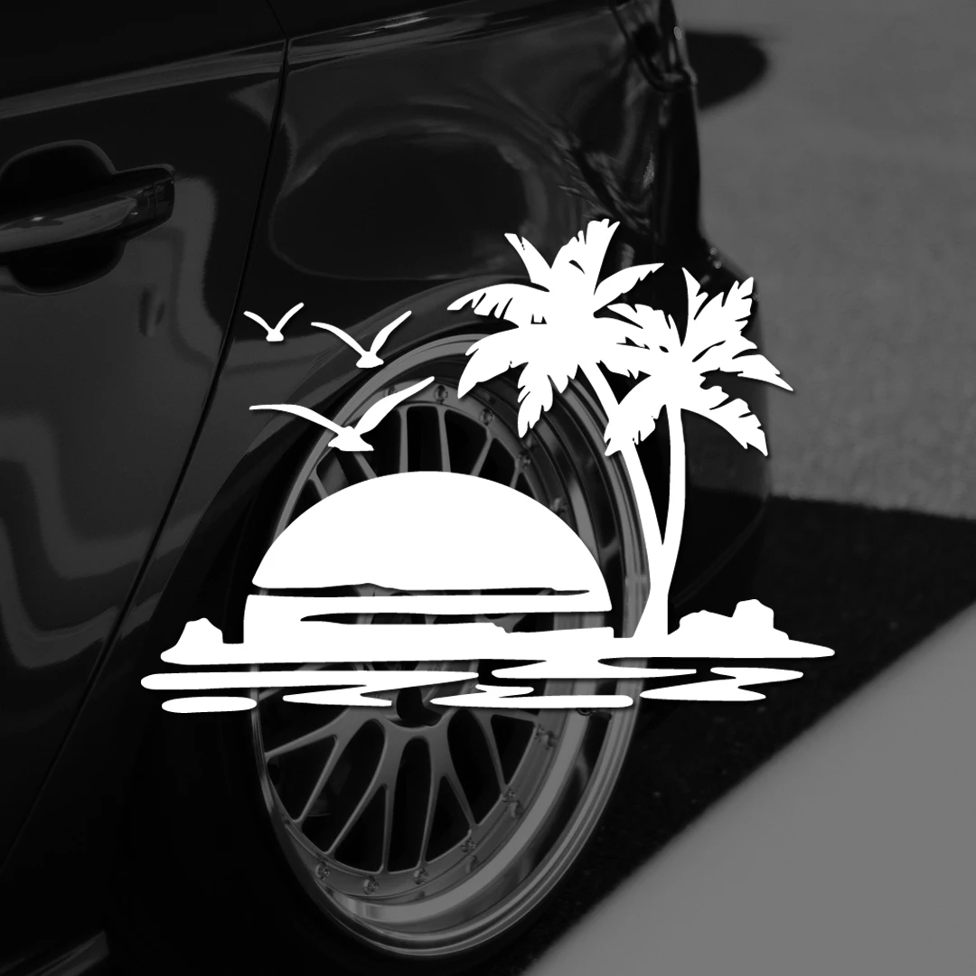 Motorcycle Gear Auto - Palm trees SummerCar Sticker Motorcycle Decals