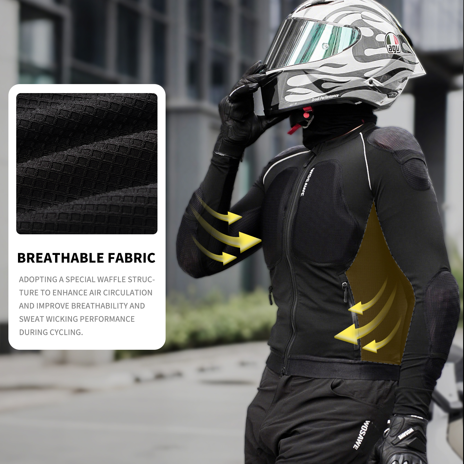 WOSAWE Men Motorcycle Riding J - Motorcycle Gear Vest recensione e prezzo