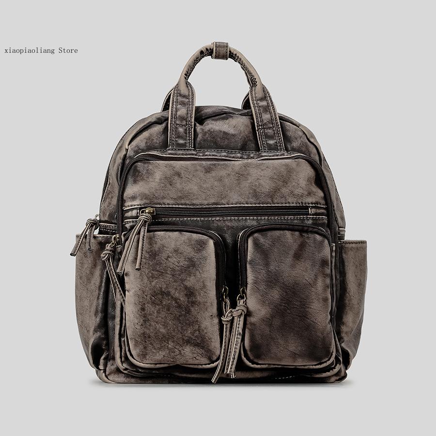 Luxury Soft Washed Pu Leather  - Motorcycle Gear Backpack recensione e prezzo
