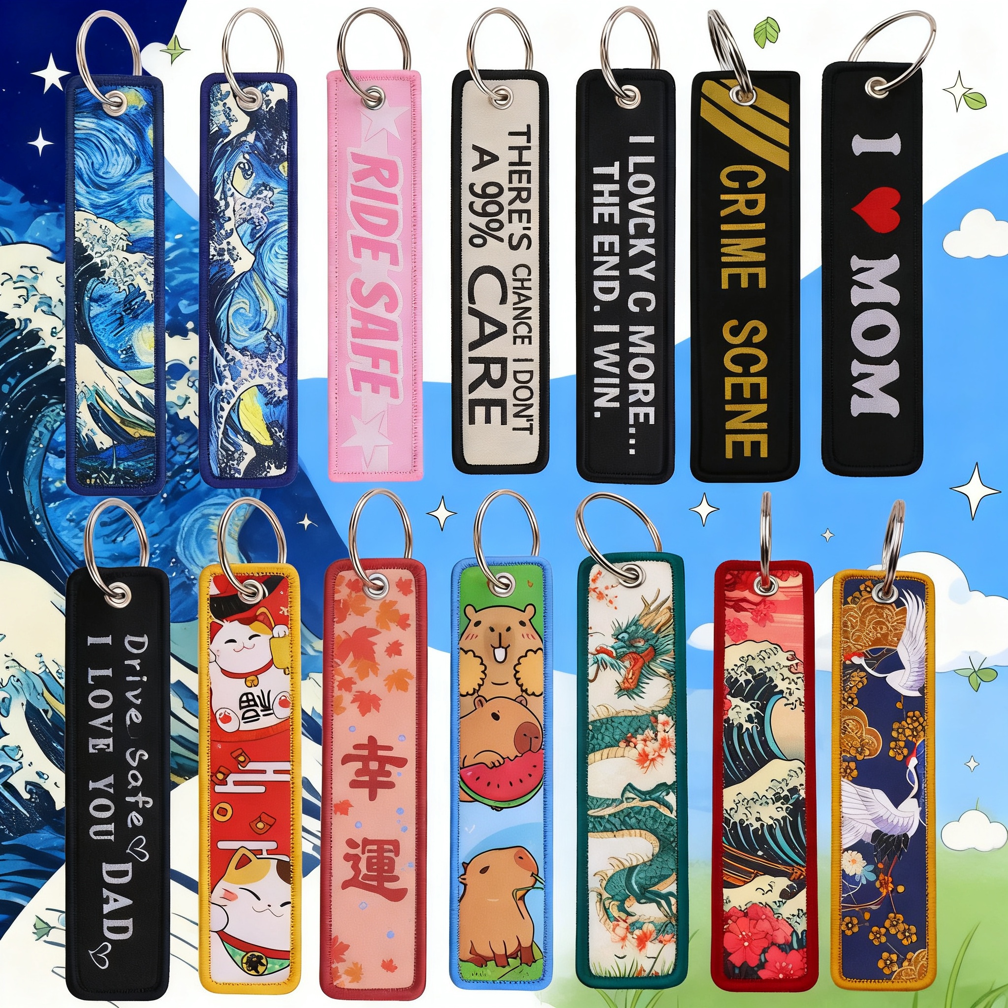 Van Gogh Embroidery Key Fobs K - Motorcycle Gear Backpack recensione e prezzo