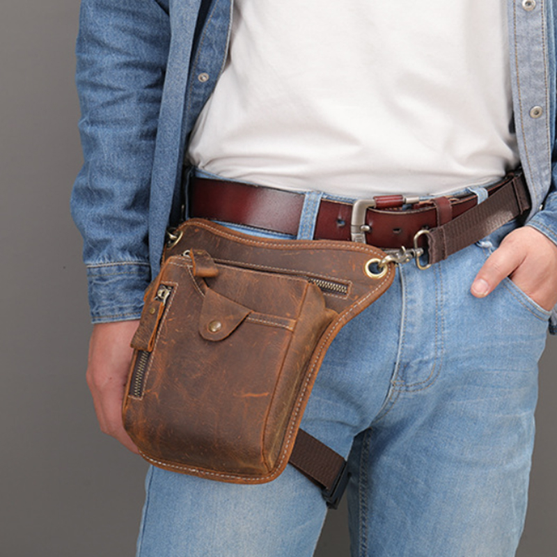 Vintage Pu Leather Waist Pack  - Motorcycle Gear Backpack recensione e prezzo