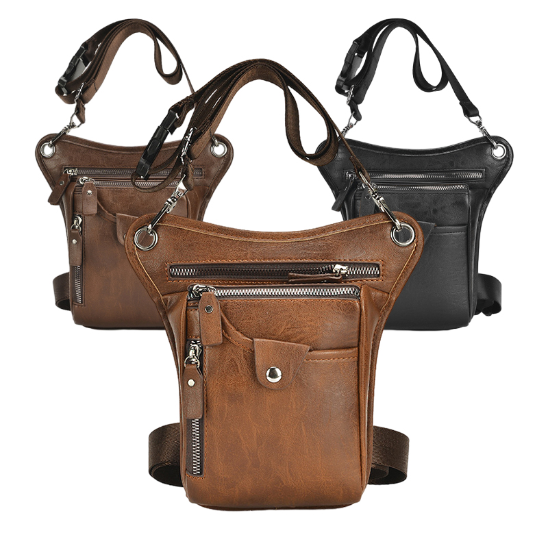 Vintage Pu Leather Waist Pack  - Motorcycle Gear Backpack recensione e prezzo