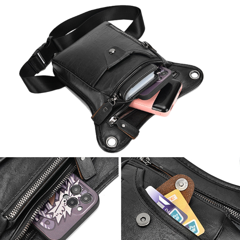 Vintage Pu Leather Waist Pack  - Motorcycle Gear Backpack recensione e prezzo